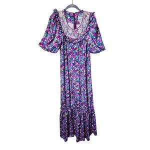 70s/VTG Liberty House HONOLULU HAWAII Floral Maxi Dress SIZE 10 Naturally Petite